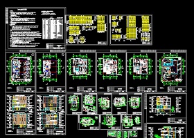 某高档别墅全套CAD建筑施工设计图带效果图