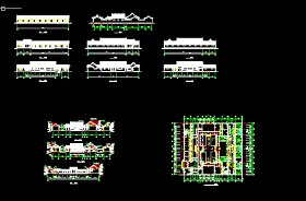 现代四合院建筑设计方案设计全套CAD图纸