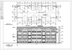 四层砖混结构别墅楼建筑设计CAD施工图纸