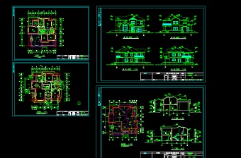 某高档别墅建筑设计cad全套施工图带效果图