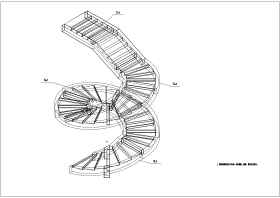 某行政服务中心钢结构旋转楼梯CAD图纸