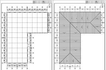 漷县镇24米跨L型厂房四坡屋面钢结构设计图纸