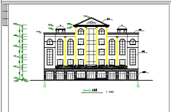 某四层框架结构办公楼设计cad建筑结构施工图