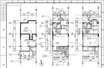 欧式联排别墅建筑设计施工图