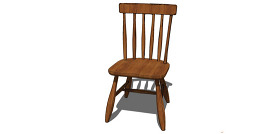 深棕色椅子su模型效果图