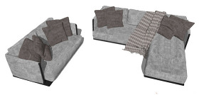深色家居沙发单体模型