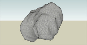 灰色单个景观石头岩石skp模型