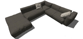 家居客厅沙发su模型单体效果图