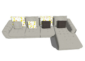 家居客厅沙发su模型综合效果图