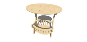 木制桌单模型效果图
