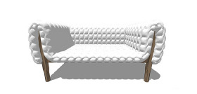 浅色客厅沙发su单体模型