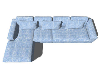 浅蓝色沙发su模型综合效果图