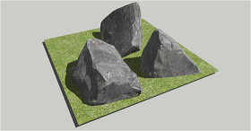 园林景观群石装饰skp模型
