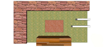 现代砖头电视背景墙skp模型