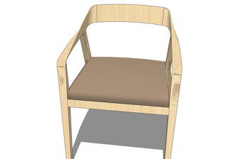 浅色客厅椅子su模型效果图