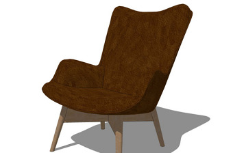 棕色家剧椅子su模型效果图