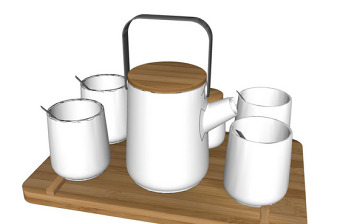 茶壶配套模型效果图
