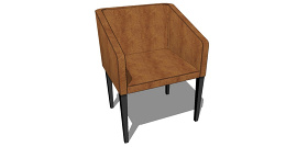 深棕色办公椅su单体模型