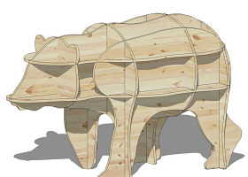 木制牛头桌面摆件饰品