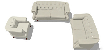 浅色沙发组合套装su模型效果图