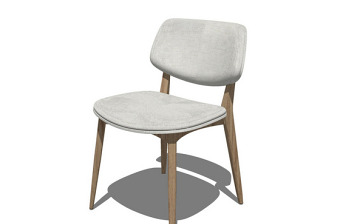 白色椅子3d模型效果图