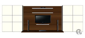 时尚木质电视背景墙skp模型