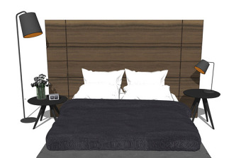现代家居卧室su模型综合效果图