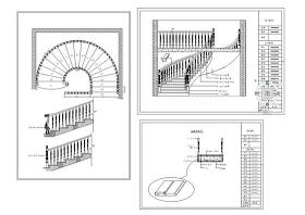 原创弧形实木楼梯cad图-版权可商用
