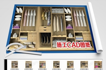 原創百款歐式雕花和實木衣柜和鞋柜CAD圖庫-版權可商用