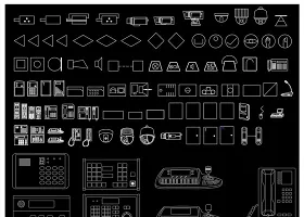 全套安防监控设备CAD图库