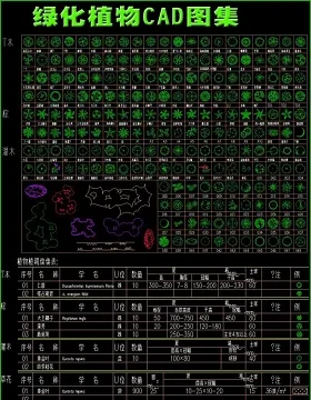 原创园林绿化植物CAD图集-版权可商用