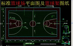 原创标准篮球场平面图-版权可商用