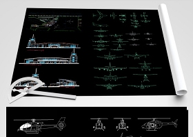 原创精细飞机CAD图纸集合-版权可商用
