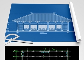 原创汉式大雄宝殿建筑结构CAD图纸-版权可商用