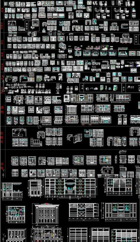 原创酒柜书柜卫浴柜衣柜鞋柜装饰柜CAD图集-版权可商用