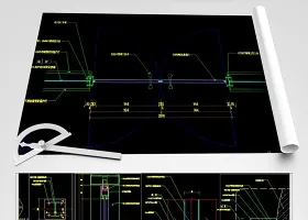 原创不锈钢玻璃隔断节点图及开启门CAD-版权可商用