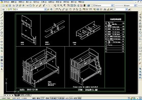 原创高低床CAD带组装图-版权可商用