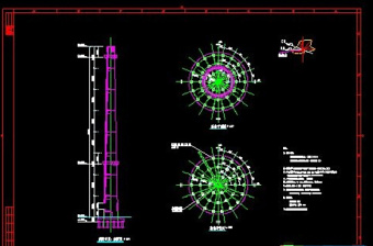 某80m烟囱工程施工图CAD图纸下载