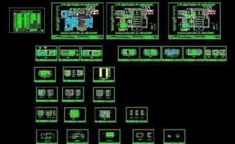 一套别墅cad图集图片