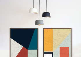 现代简约创意几何客厅斑驳肌理二联装饰画