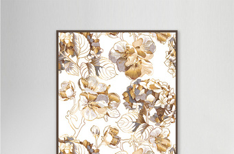 现代大气轻奢植物花卉装饰画立体金花墙画