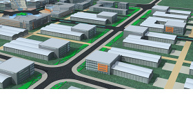 厂房规划大面积 3DMAX模型