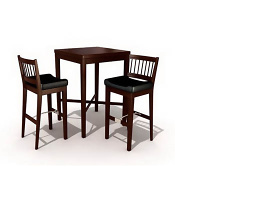 19-餐馆餐厅桌椅组合3DMAX模型素材（带材质）