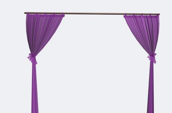 3d 3dmax 紫色窗帘 半透明 模型
