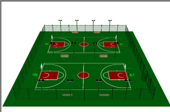 篮球场3Dmax模型设计源文件