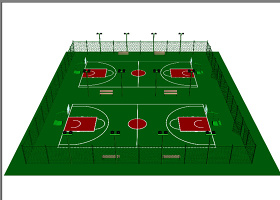 篮球场3Dmax模型设计源文件