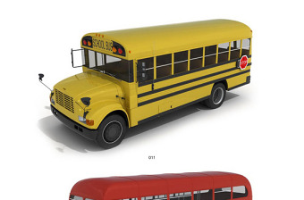 超精细的3DMAX交通工具模型-公交车