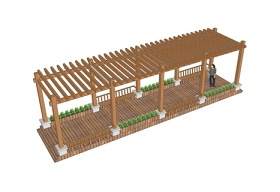 木廊架su模型下载 木廊架su模型下载