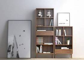 现代实木书柜壁画组合3d模型下载 现代实木书柜壁画组合3d模型下载