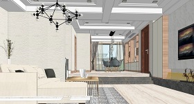 北欧风格复式家装室内设计SU模型下载 北欧风格复式家装室内设计SU模型下载